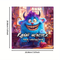 Deluxe Little Monster Coloring Book 22 Thick Pages Unique Cover for Relax & Emot