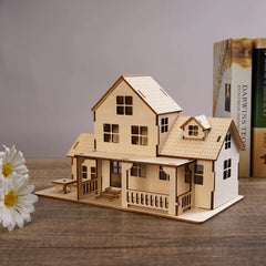 DIY 3D Wooden Villa Model Kit Handcrafted Puzzle Teens Creative Gift Idea