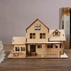 DIY 3D Wooden Villa Model Kit Handcrafted Puzzle Teens Creative Gift Idea