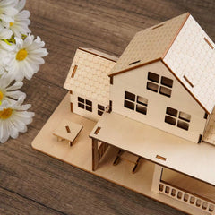 DIY 3D Wooden Villa Model Kit Handcrafted Puzzle Teens Creative Gift Idea