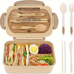 LeakProof Bento Box for Adults with Utensils 3 Compartment Microwave Safe Pink