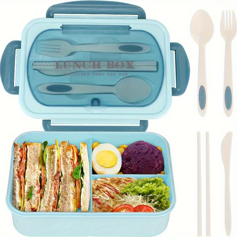 LeakProof Bento Box for Adults with Utensils 3 Compartment Microwave Safe Pink