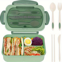 LeakProof Bento Box for Adults with Utensils 3 Compartment Microwave Safe Pink
