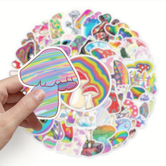 50pcs Mushroom Aesthetics Stickers for Laptop Water Cup Skateboard Phone Guitar