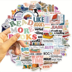 50pcs Bookish Aesthetics Stickers for Laptop Phone Guitar Toy Motorcycle Car