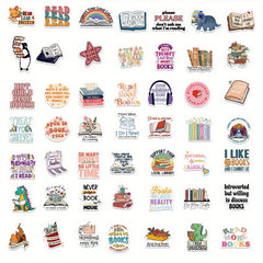 50pcs Bookish Aesthetics Stickers for Laptop Phone Guitar Toy Motorcycle Car