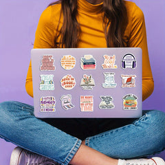 50pcs Bookish Aesthetics Stickers for Laptop Phone Guitar Toy Motorcycle Car