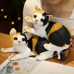 Soft Polyester Cat Plush Toy Realistic Animal Doll for Children 0-3 Years