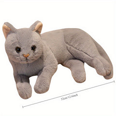 Soft Polyester Cat Plush Toy Realistic Animal Doll for Children 0-3 Years