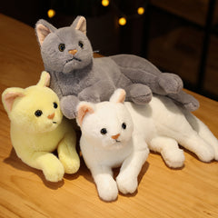 Soft Polyester Cat Plush Toy Realistic Animal Doll for Children 0-3 Years