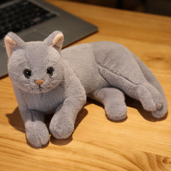 Soft Polyester Cat Plush Toy Realistic Animal Doll for Children 0-3 Years