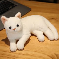Soft Polyester Cat Plush Toy Realistic Animal Doll for Children 0-3 Years