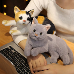 Soft Polyester Cat Plush Toy Realistic Animal Doll for Children 0-3 Years