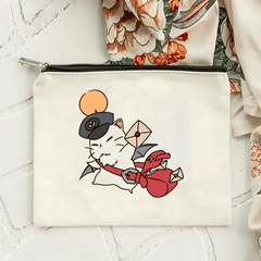 Ceramic Cosmetic Pouch with Mailman Cat - Ideal Gift for Teen Girls