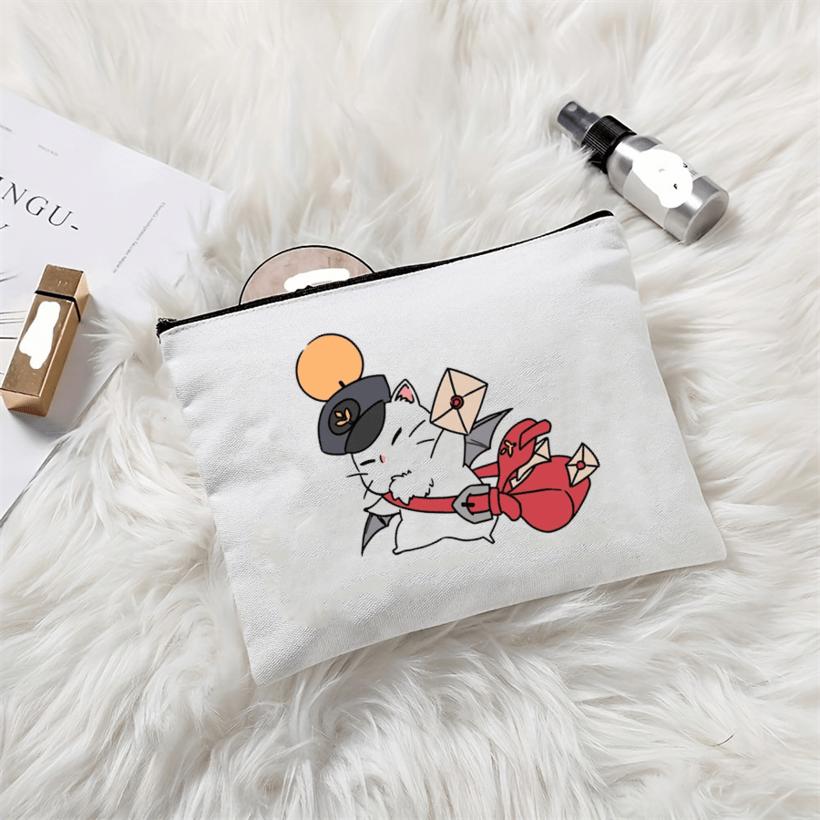 Ceramic Cosmetic Pouch with Mailman Cat - Ideal Gift for Teen Girls