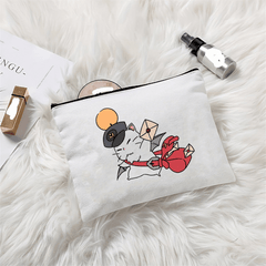 Ceramic Cosmetic Pouch with Mailman Cat - Ideal Gift for Teen Girls