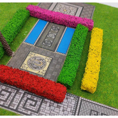 2pcs Green Bush Strips with Fence for Sand Table Model DIY