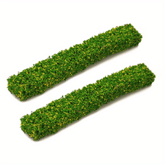 2pcs Green Bush Strips with Fence for Sand Table Model DIY