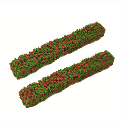 2pcs Green Bush Strips with Fence for Sand Table Model DIY