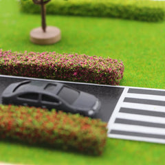 2pcs Green Bush Strips with Fence for Sand Table Model DIY