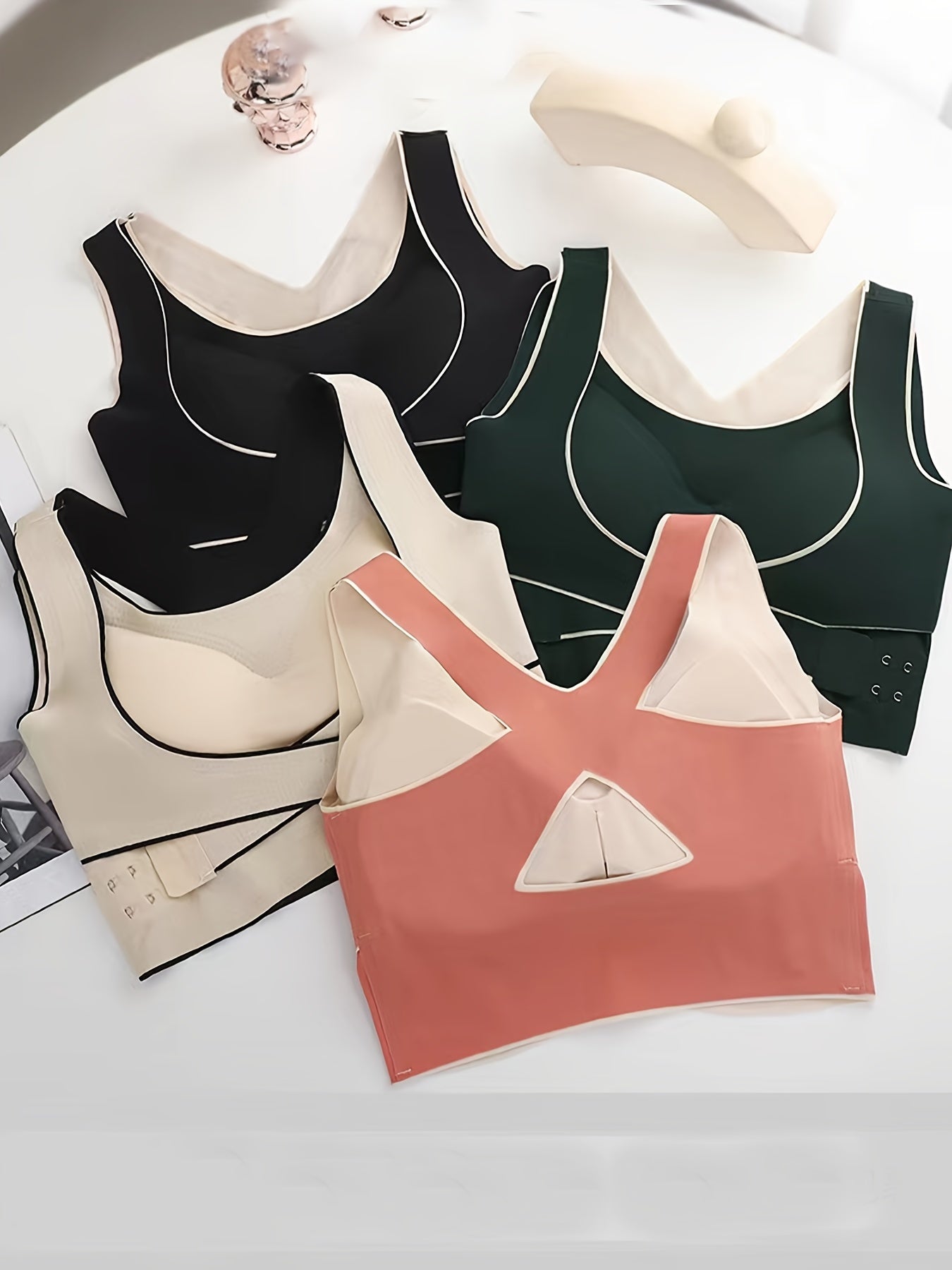 4pcs Front Buckle Sports Bras Comfortable Push Up Intimates