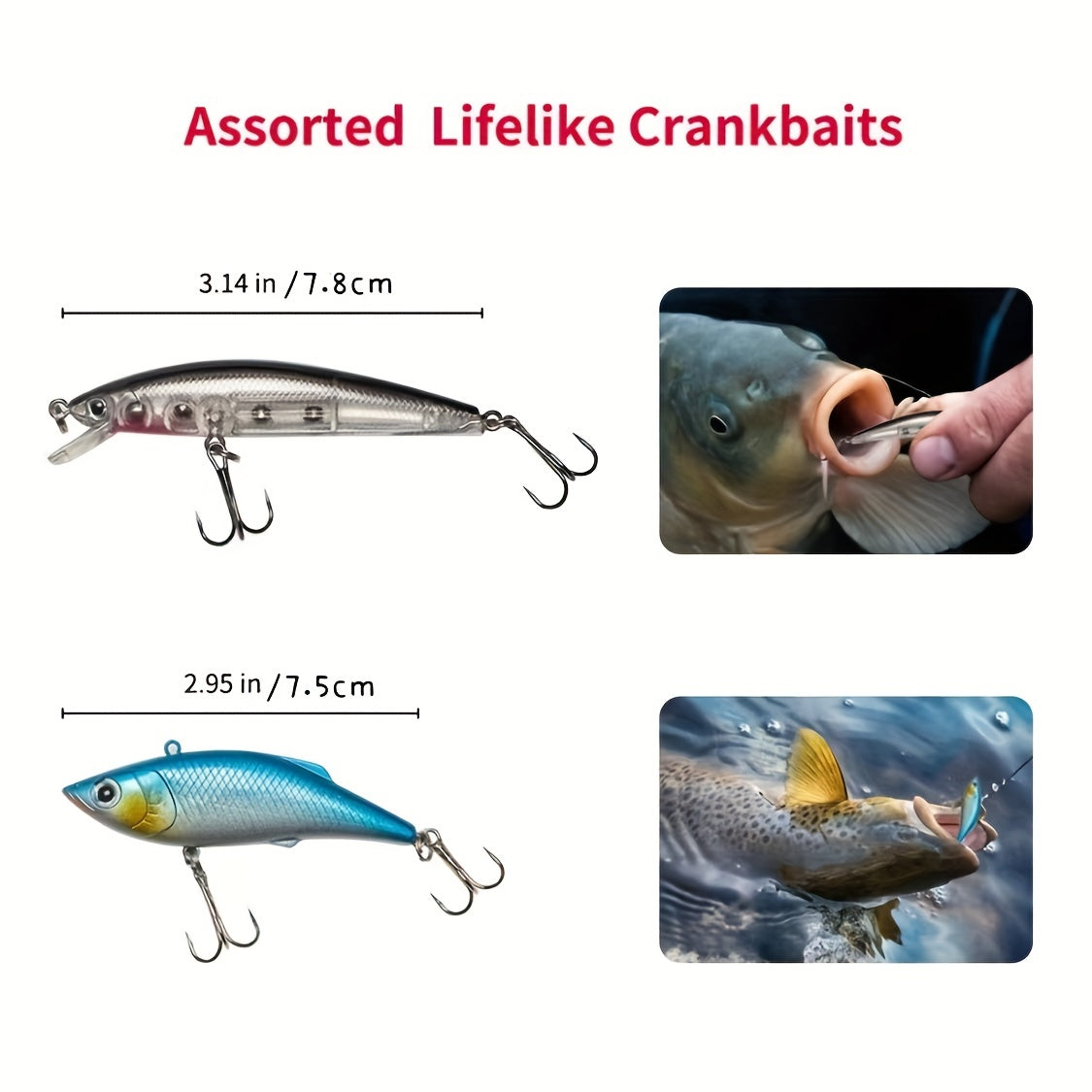 23pcs Fishing Lures Kit Tackle Box for Bass Trout Salmon Fishing Accessories