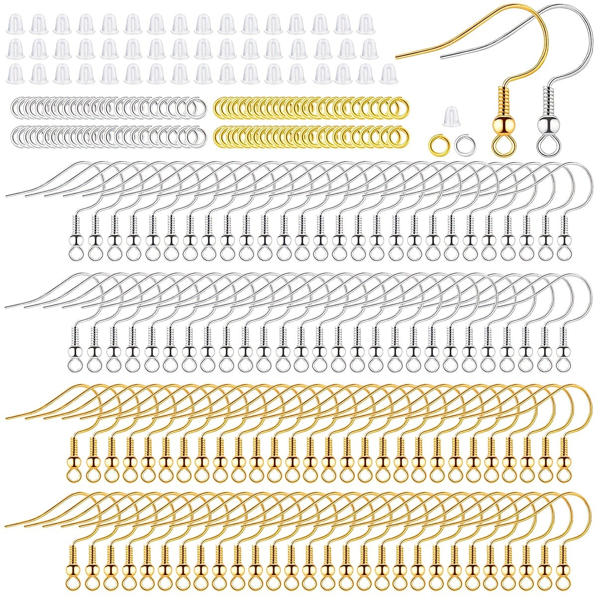 Earring Hooks Kit 600 Pcs with Jump Rings for DIY Jewelry