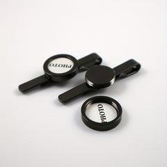 2pcs Copper Plated Gun Round Glass DIY Can Hold Photos Photo Tie Clip For Men