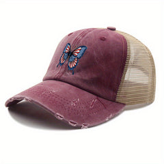 Flag Butterfly Trucker Hat Printed Mesh Baseball Cap Independence Dad Hats