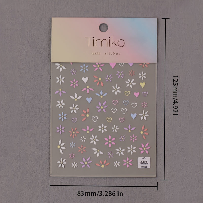 Spring Flower Nail Art Stickers Self Adhesive