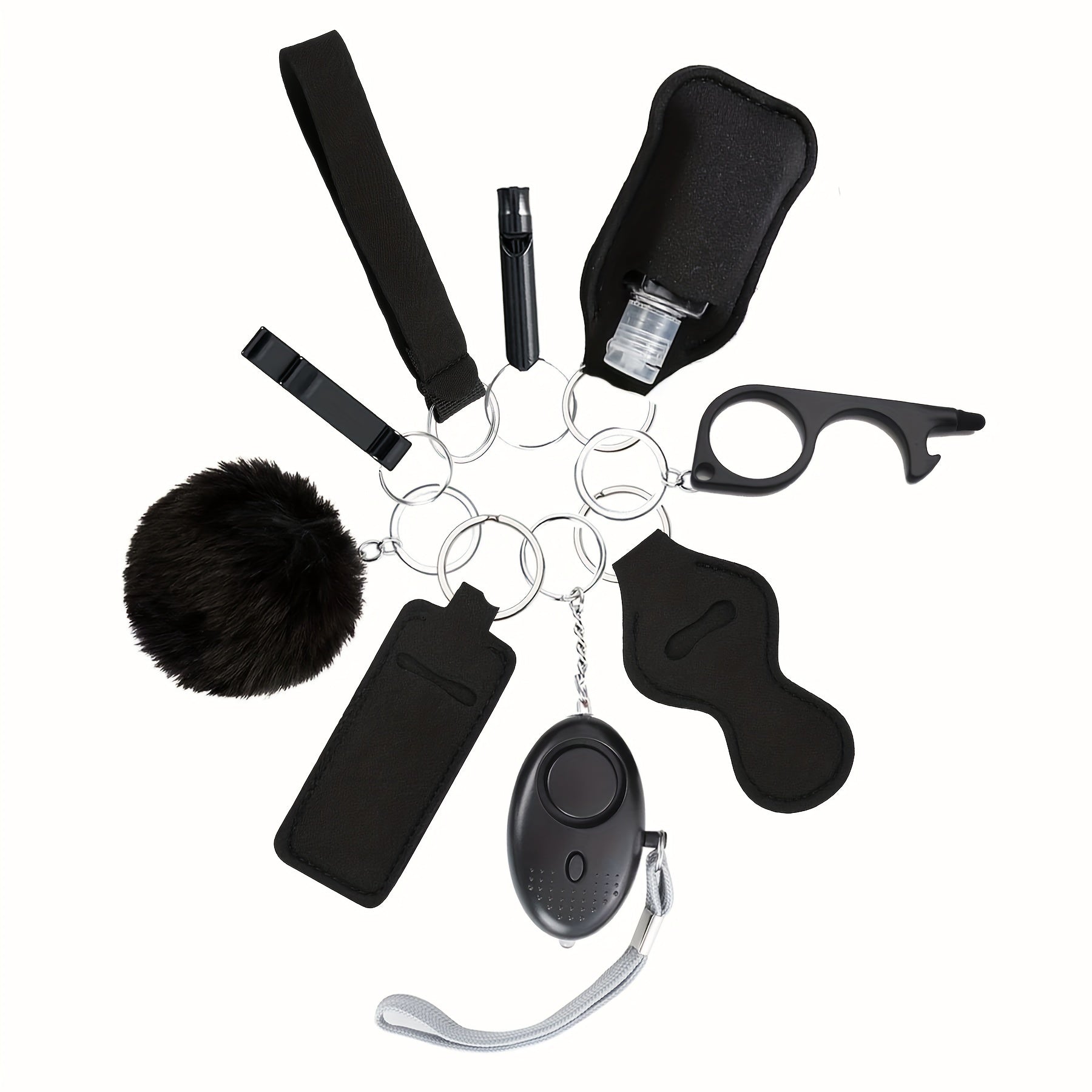 10pcs Personal Alarm Key Chain Bottle Opener Set