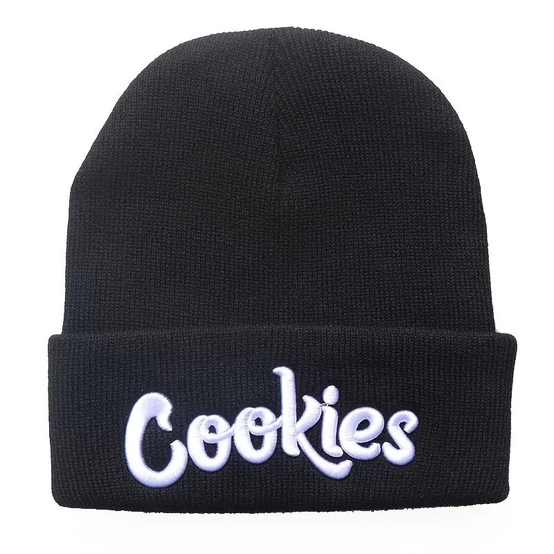 Boys Classic Knit Cap With Cookies Embroidery