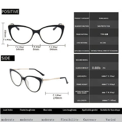 Cat Eye Frame Clear Light Blocking Glasses Stylish Discoloration Glasses