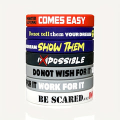 7 Pack Motivational Wristbands For Women Silicone Bracelets