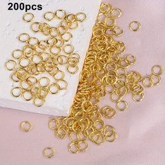 200pcs Jump Rings Split Rings Pendant Connectors for DIY Jewelry Making