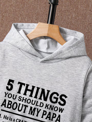 Boys Papa Print Hoodie & Sweatpants Set