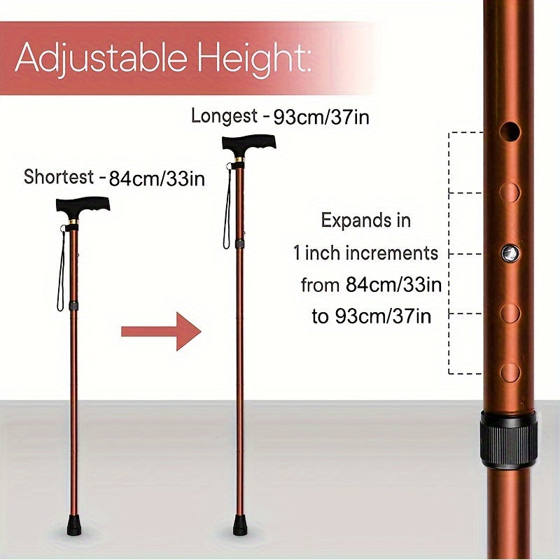 4-Section Aluminum Climbing Stick with Storage Bag for Outdoor Camping & Hiking