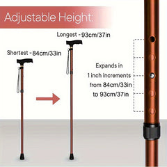 4-Section Aluminum Climbing Stick with Storage Bag for Outdoor Camping & Hiking