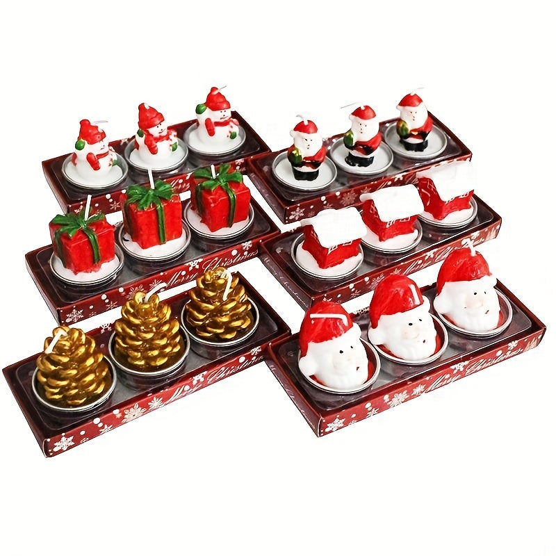 3pcs Christmas Decoration Candles DIY Ornaments