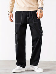 Men's Slim Fit Dark Wash Straight Leg Jeans