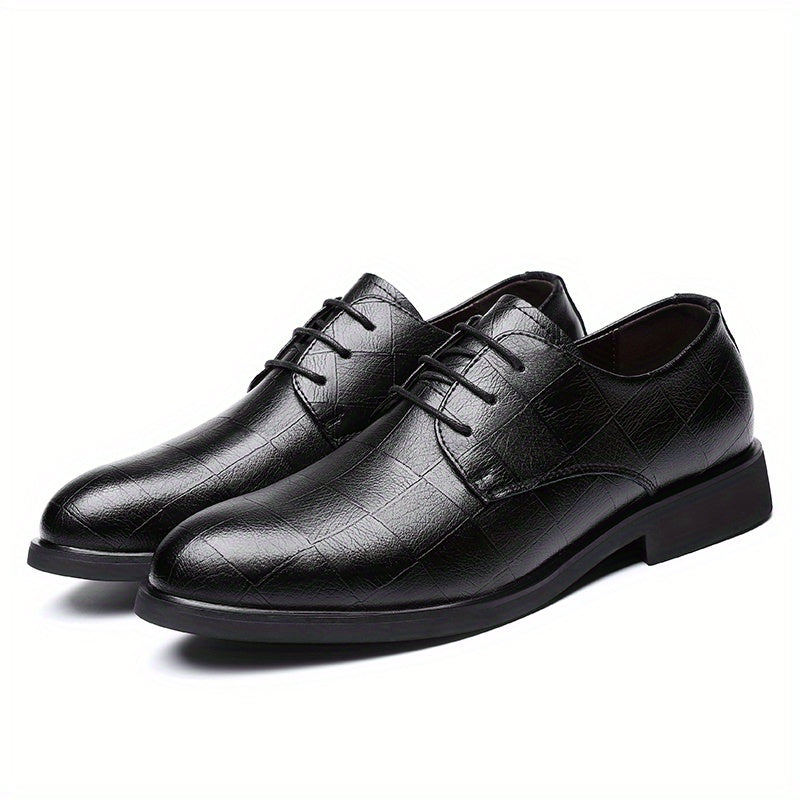 Men's Plaid Lace Up Derby Shoes for Wedding Party Business