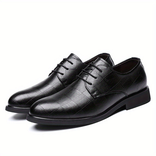 Men's Plaid Lace Up Derby Shoes for Wedding Party Business