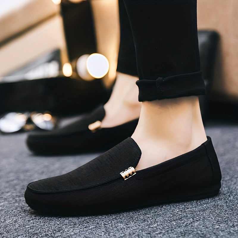 Men's Slip On Canvas Loafer Shoes Casual Anti skid Flat Shoes
