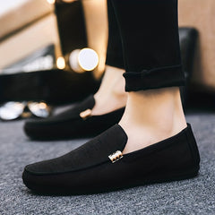 Men's Slip On Canvas Loafer Shoes Casual Anti skid Flat Shoes