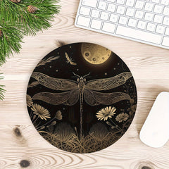 Vintage Dragonfly Round Mouse Pad
