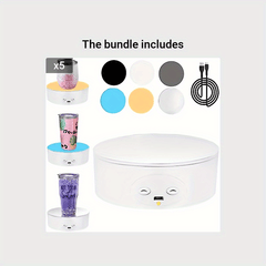 360 Auto Mute Spin Turntable for Displaying Tumblers Photography Videos