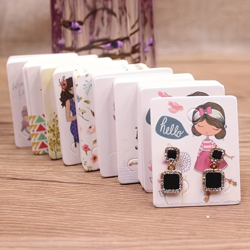 100pcs Jewelry Storage Paper Card Necklaces Earrings Hair Rings Packaging