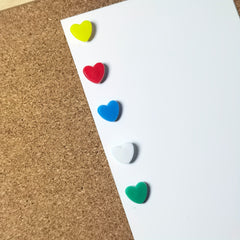 100pcs Heart Shaped Push Pins Thumb Tacks For Bulletin Board Colored Pins