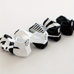 10 Pairs Cartoon Cow Print Socks & Low Cut Ankle Socks Women's Stockings