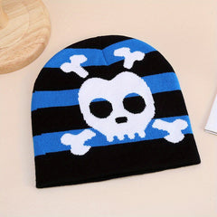 Knitted Hat with Skull Pattern for Men Women